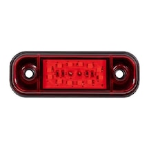 Parmak Lamba Oval 12 Led'Li 86Mm 12V-24V Kırmızı