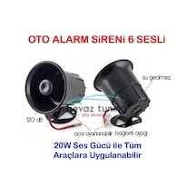 Oto Alarm Sireni 12V 20w 6 Sesli