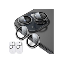 İphone 15/15 Plus İle Uyumlu Kamera Lens Koruyucu, Siyah Diğer