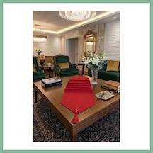Bşkvirgo Çizgili Tek Runner, Colber Tek Runner 40x140cm Kırmızı Bsk2026