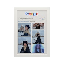 Google Arama Konseptli Kişiye Özel Poster Dünyanın En Güzel Kızı Tasarımı Çerçeveli Poster Tablo Beyaz