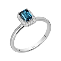 Sirius Pırlanta Ve Emerald Cut London Blue Topaz Yüzük 0831R0034