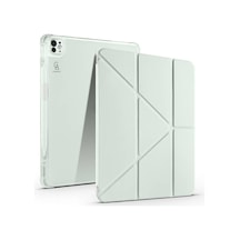 Apple Uyumlu iPad Pro 13 İnç 2024 M4 A2925-a2926 Kılıf 3 Farklı Stand Kalemlikli Tri Folding Tablet Kılıfı