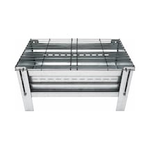 Omnipazar Portatif Taşınabilir Katlanır Galvaniz Paslanmaz Mangal Gri