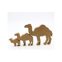 Na Neşeli Ahşap Ahşap Deve Figürü 3 Lü Takım 15cm 10cm 6cm Ahşap Boyama Ürünü.boyama Etkinliği.okul Öncesi Model 3lüdeveboyasız