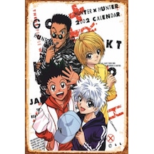 hunter x hunter anime kolaj retro ahşap poster 736