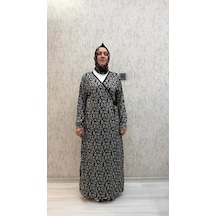 Gd Goldoremi 7 Kadın Viskon Pamuklu Bağlamalı Namaz Elbisesi Siyah