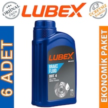 Lubex Brake Fluid Dot 4 Fren Hidrolik Yağı 500 Ml 6 Adet