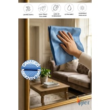 Mikrofiber Cam-ayna Ve Oto Kurulama Bezi Baklava Desen 50x70 Cm Mavi - 923567585 Diğer