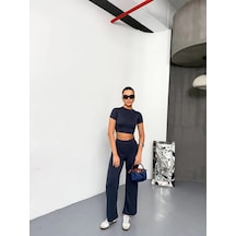 Kadın Osy Modal Yumuşak Dokulu Kumaş Kısa Kollu Crop Alt İspanyol Paça Pantalon İkili Takım - Füme Füme Kadın Osy Modal Yumuşak Dokulu Kumaş Kısa Kollu Crop Alt İspanyol Paça Pantalon İkili Takım - Füme Füme