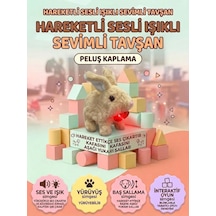 Kalp Detaylı Sevimli Arkadaşım Tavşan: Sesli Yürüyen Hareketli Eğitici Oyuncak Peluş Kahverengi