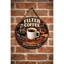 Mayeka Filtre Kahve Temalı Cafeler Kahveciler Baristalar İçin Ahşap Duvar Kapı Dekoratif Süs Tablo 11