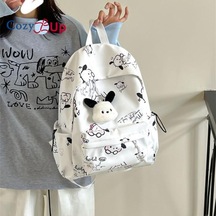 Siyah Ortaokul Ve Lise Öğrencileri İçin Cozy Up Kadın Minimalist Baskılı Sırt Çantası, Graffiti Günlük Sırt Çantası Siyah