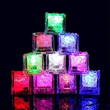 LED LİGHT ICE CUBE 12 ADET LED IŞIKLI BUZ KÜPÜ RENKLİ KOKTEYL IŞIĞI RENKLİ LED IŞIKLI BUZ KÜPÜ PARTİ LED Çok Renkli