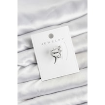 Gümüş Renk Pirinç Diken Model Kıkırdak Earcuff Küpe Çok Renkli