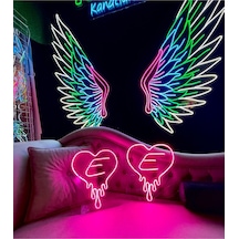 Kişileştirilebilir Harfli Kalp Neon Tabela Pembe