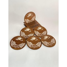 6 Lı Mdf Bardak Altlığı Dekoratif Ecceca1001 Karışık