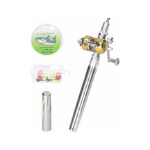 Qingmipy Portatif Kalem Tipi Metal Olta Seti - 1m Açık Uzunluk, 25m Misina, 66g Sarıç, Çok Renk Seçeneği