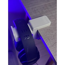 Trak3d Premium Beyaz Masa Kenarı Kulaklık Standı Polardock Edition Kaydırmaz Keçeli, Ergonomik Ve Güçlendirilmiş