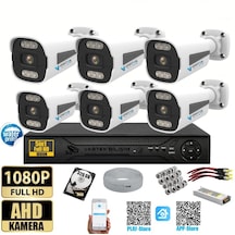 6 Kameralı Gece Renkli 5mp Lensli 1080p Fullhd Kamera Seti Tak Ça