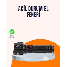 Flzdgnkr Çok Fonksiyonlu Acil Durum Feneri Yan Işıklı Çekiçli Çok Renkli