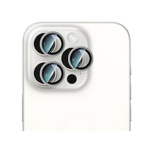 İphone Uyumlu 15 Pro Max Caseworld Alloy Serisi Oleofobik Anti Reflective Kamera Lens Koruyucu Gümüş