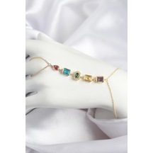 Pirinç Renkli Zirkon Taşlı Model Gold Renk Şahmeran - Tj-sn725 Çok Renkli