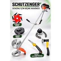 Schutzenger HQ-19 Benzinli Çim Biçme Ot Kesme Makinesi Balta Testere 4 Başlıklı Bahçe Seti Profesyonel
