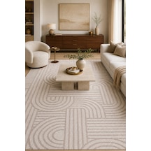 Vaha Sisal Tarzı Özel Ölçü Halı Krem Vizon Kaymaz Taban Robot Süpürge Uyumlu Mutfak Koridor Polyester Pamuk Karışımı Krem/vizon