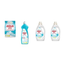 Aquabor Doğal Mineralli 4 Kg Beyaz + Elde Bulaşık + Sıvı Beyaz + Sıvı Beyaz 4 Lü Set