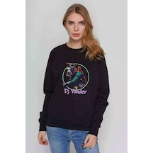 Dj Yonder Baskılı Siyah Kadın Sweashirt