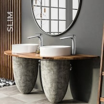Sade Tasarıma Sahip Slim Çanak Tipi Lavabo Bataryası 12 Izgara