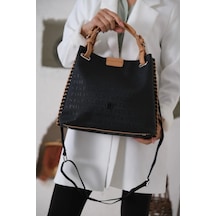 Just Polo Kadın Yeşil Taba El Ve Omuz Çantası Büyük Valiz Boy 6011mh Krem - Taba