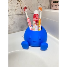 Okpax Çocuk Diş Fırçalık Ve Diş Fırçası Kabı Mavi Renk Mavi