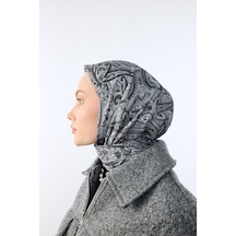 Mirsoy Scarf Rana Etnik Desen Eşarp Antrasit