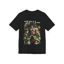 Ustaprint3d Broly Anime Tişört Dragon Ball Z Tasarım %100 Pamuk Dtf Baskılı Oversize Unisex T-shirt Siyah