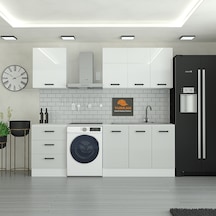 185 Cm Mutfak Dolabı Gümüş Mdf Kapak Tezgah Dahil Yrkn185 100 Gümüş