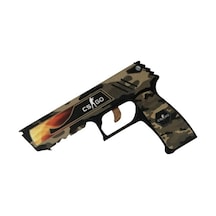 Ahşap Cs-go Kamuflaj P250 Lastik Atar Oyuncak