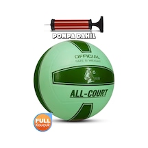 All Court Voleybol Topu Pompa Dahil Set Kauçuk Dikişsiz Yekpare Üretim İç Dış Mekan No:5 Yeşil Yeşil