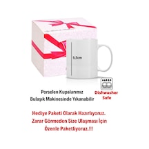 R Harfi Zürafa Baskılı Kupa Bardak Porselen Çay Kahve Fincanı-6 Beyaz