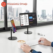Bix Saiji S1-ıı Masa İçin Cep Telefonu & Tablet Standı, Ayarlanabilir Yükseklik Açısı,, İpad, Vb. Tüm 4''-11''ekranlar İçin Uyumludur. Siyah Acı Kahverengi