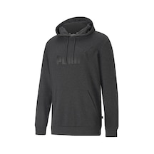 Puma 586688-07 Ess Big Logo Hoodie Tr Erkek Sweat Dark Gray Heath Koyu Gri
