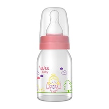 Wee Baby Silikon Klasik Kiraz Uçlu Cam Biberon 125 Ml - Pembe
