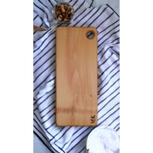 Kesme Tahtası & Sunumluk Dikdörtgen Delikli Tahta 38x16 Cm