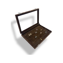 Richbox Küpe Kolye Takı Kutusu Alcantara Kahverengi