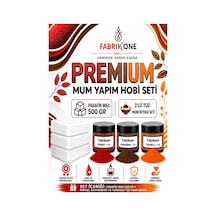 Premium Mum Yapım Hobi Seti - Parafin Wax 500 Gr - 3'lü Toz Mum Boyası Seti - Kırmızı, Kahverengi, Turuncu Bkfabpw5003kkht Karışık