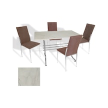 Japon - Gözde Masa Takımı - 70x120 Werzalit, Wermodin Ve Allzalit Tabla - Golden Marble - Taytüyü Kahve Çok Renkli