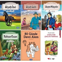 Robinson Crusoe,siyah İnci,charlienin Çikolata Fabrikası Ortaokul 6 Kitap Set