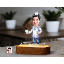 Bk Gift Kişiye Özel Erkek Diş Doktoru Karikatürlü Dekoratif 3d Biblo Led Işıklı Gece Lambası-1, Arkadaşa Hediye Kobitmeyen138307 Bk Gift