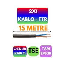 Öznur 2x1 Ttr Kablo Siyah Metre Seçenekli - 15 Metre